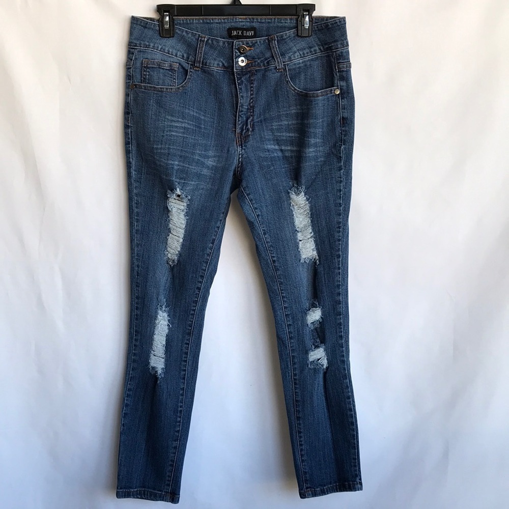 Jack David distressed 5-pocket blue jeans, 14